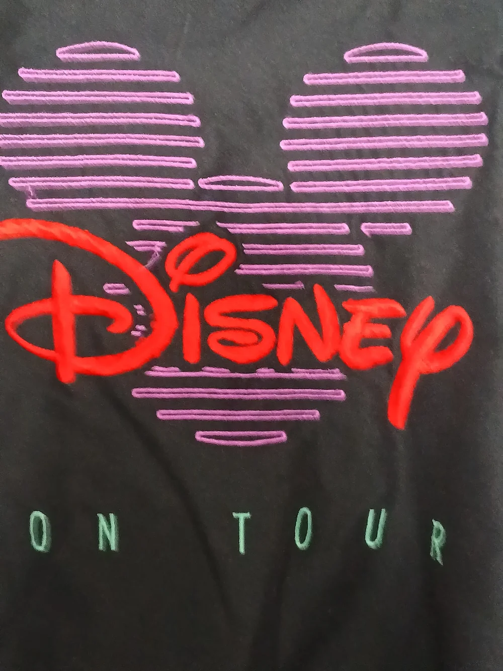 Disney 'On Tour' Black Jacket with Neon Heart Logo
